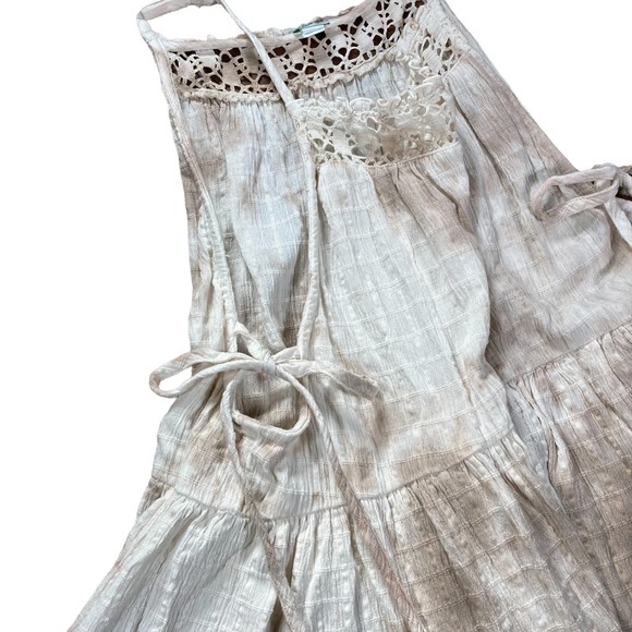 Boho Tie Dye Oversized Tank Top Ties & Tassels Aerie Size Small Crochet Neckline - Picture 5 of 15